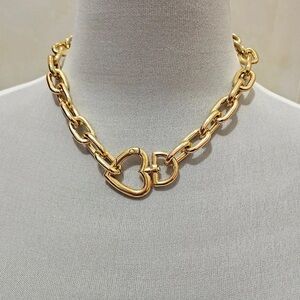 Zara Openable Heart Gold Chain Chocker Necklace Zara Logo Charm